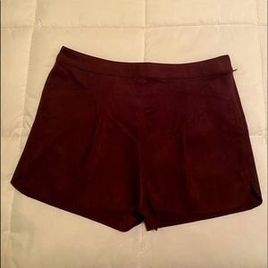 Maroon Velvet Naked Zebra Shorts